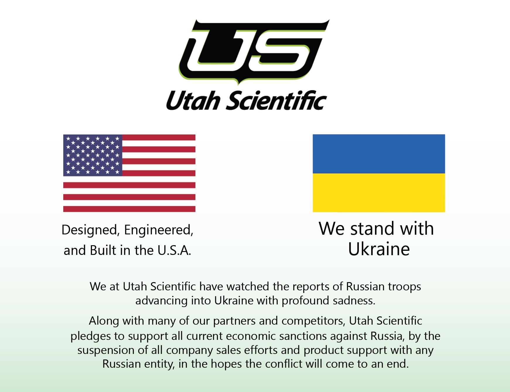 Utah Scientific stands with the people of Ukraine.