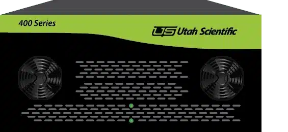 Front view of Utah-400 Series Hybrid Router for hybrid signal paths for broadcast routing